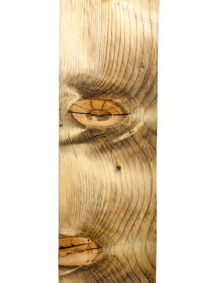 Lampă de podea handmade din brad masiv cu abajur sferic din lemn, bec E27
