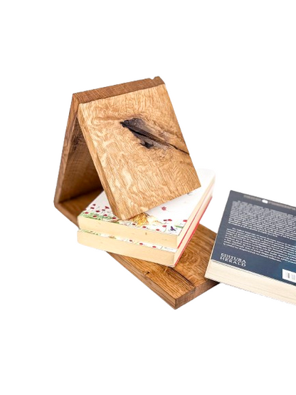 Suport de carte compact handmade din stejar masiv