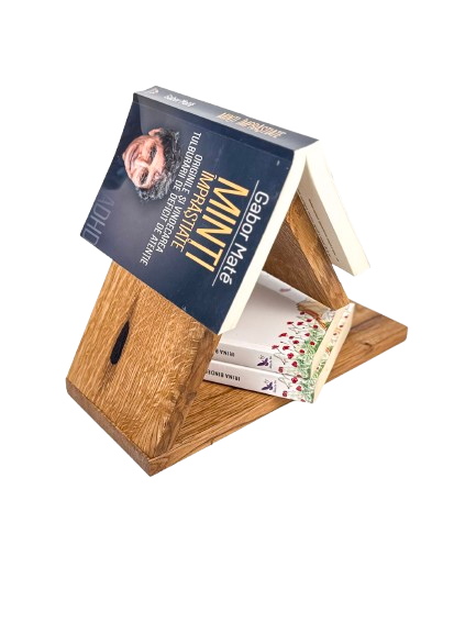 Suport de carte compact handmade din stejar masiv