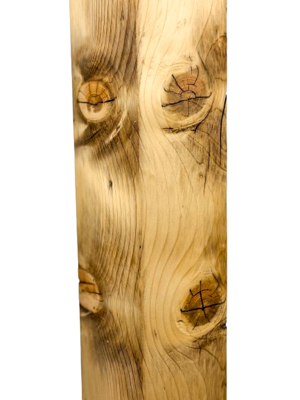 Lampă de podea handmade din brad masiv cu abajur sferic din lemn, bec E27