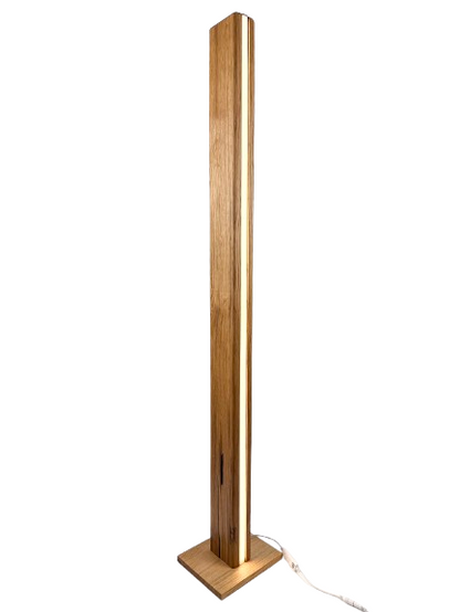 Lampa decorativa de podea din stejar cu LED smart dimabil – iluminat ambiental tip veioza