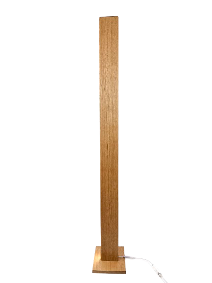 Lampa decorativa de podea din stejar cu LED smart dimabil – iluminat ambiental tip veioza