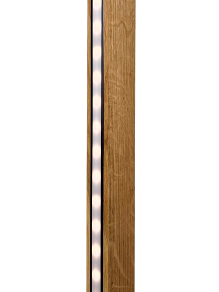 Lampă de podea handmade din stejar masiv cu LED Philips Hue RGB