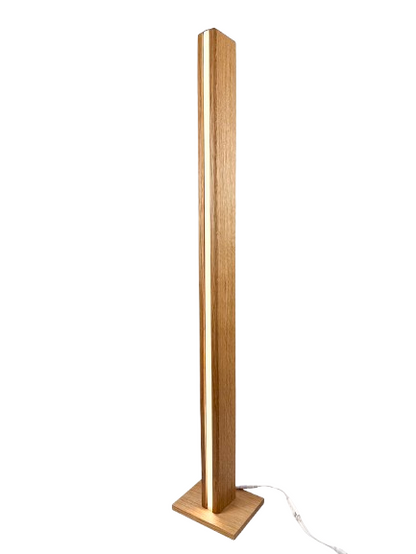Lampa decorativa de podea din stejar cu LED smart dimabil – iluminat ambiental tip veioza