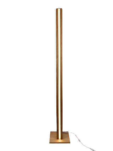 Lampa decorativa de podea din stejar cu LED smart dimabil – iluminat ambiental tip veioza
