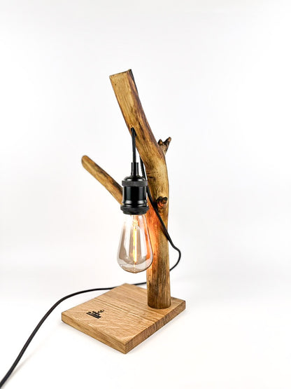 Lampă decorativă handmade din lemn natural,