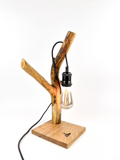 Lampă decorativă handmade din lemn natural,
