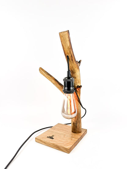 Lampă decorativă handmade din lemn natural,