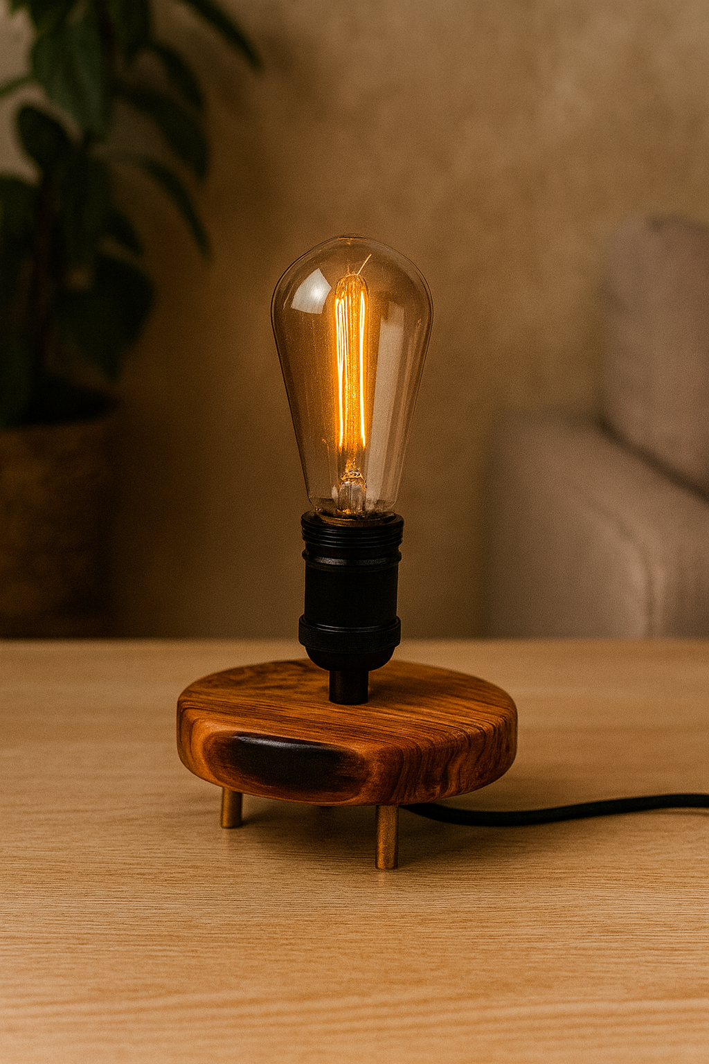Lampa decorativa din lemn de maslin