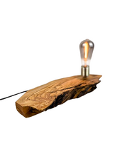 Lampă decorativă din lemn de măslin – bază organică joasă