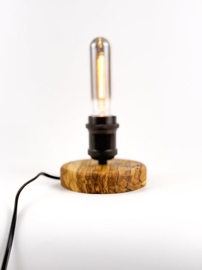 Lampă decorativă din lemn de măslin – bază rotundă