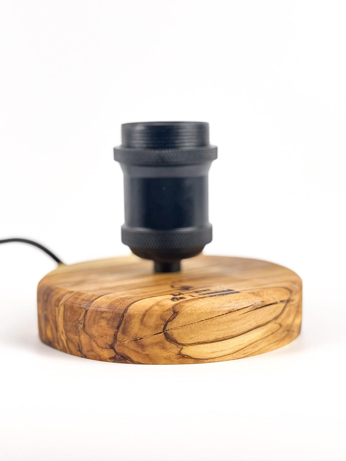 Lampă decorativă din lemn de măslin – bază rotundă