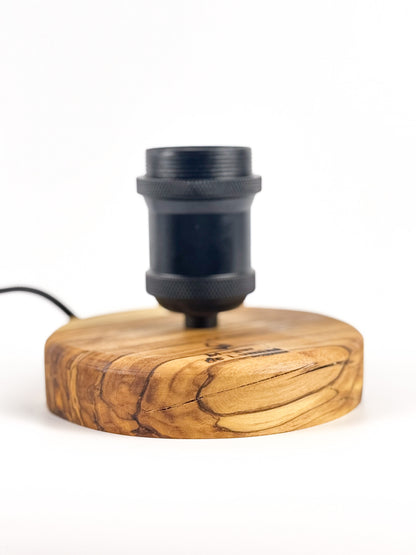 Lampă decorativă din lemn de măslin – bază rotundă