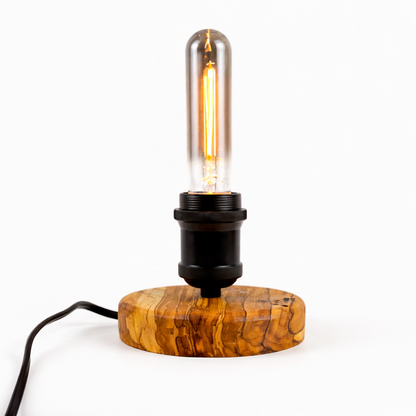 Lampă din lemn de măslin – bază rotundă – handmade