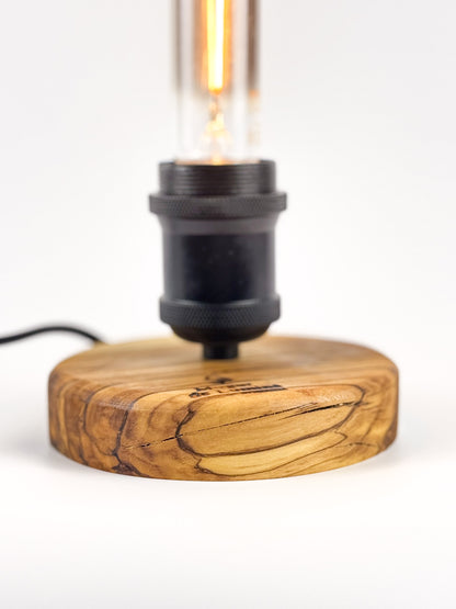Lampă decorativă din lemn de măslin – bază rotundă