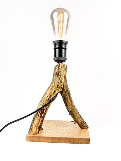 Lampă decorativă din lemn de stejar, ramură naturală