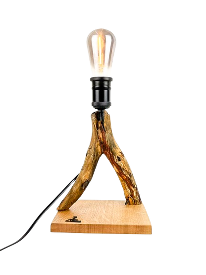 Lampă decorativă din lemn de stejar, ramură naturală
