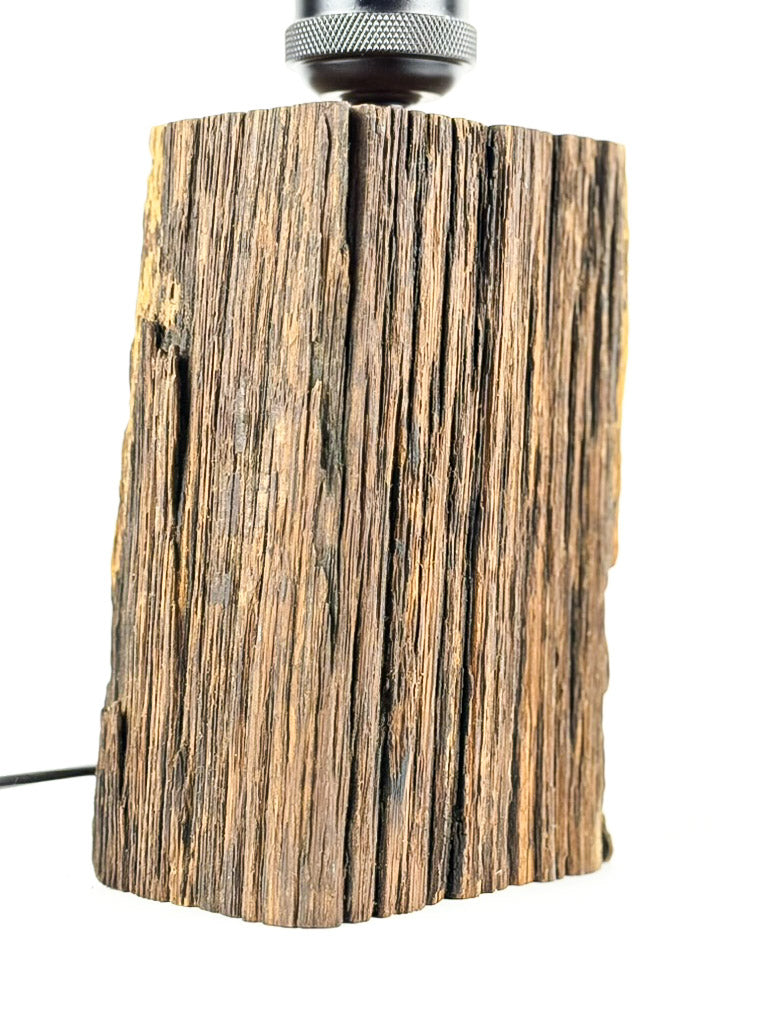 Lampă decorativă din lemn de stejar, trunchi natural