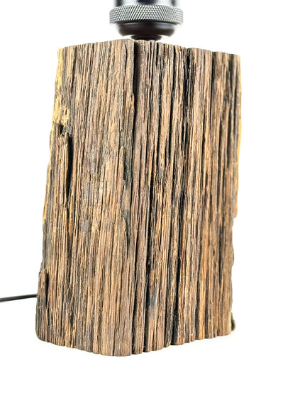 Lampă decorativă din lemn de stejar, trunchi natural
