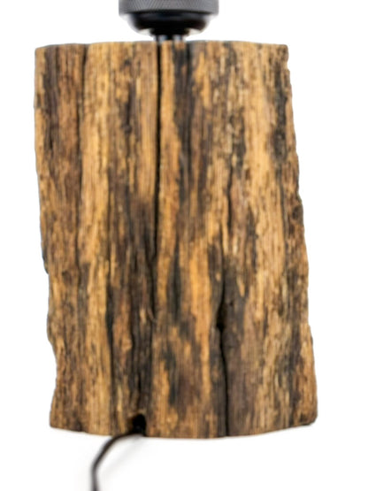 Lampă decorativă din lemn de stejar, trunchi natural