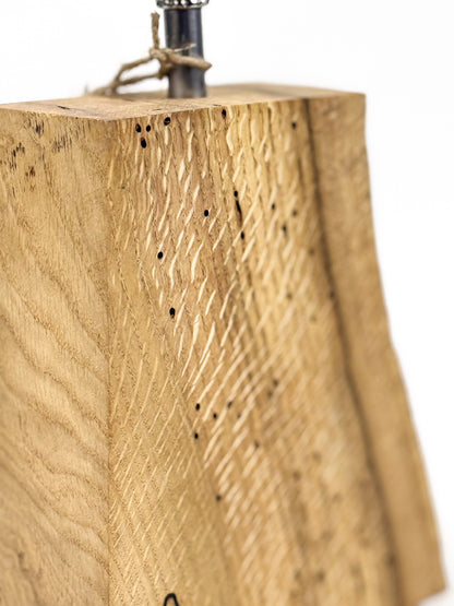 Lampă decorativă handmade din lemn de stejar – bec Edison inclus