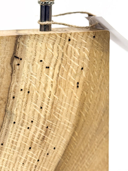 Lampă decorativă handmade din lemn de stejar – bec Edison inclus