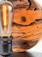 Lampă handmade „Amurg” din lemn de măslin
