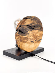 Lampă handmade „Amurg” din lemn de măslin