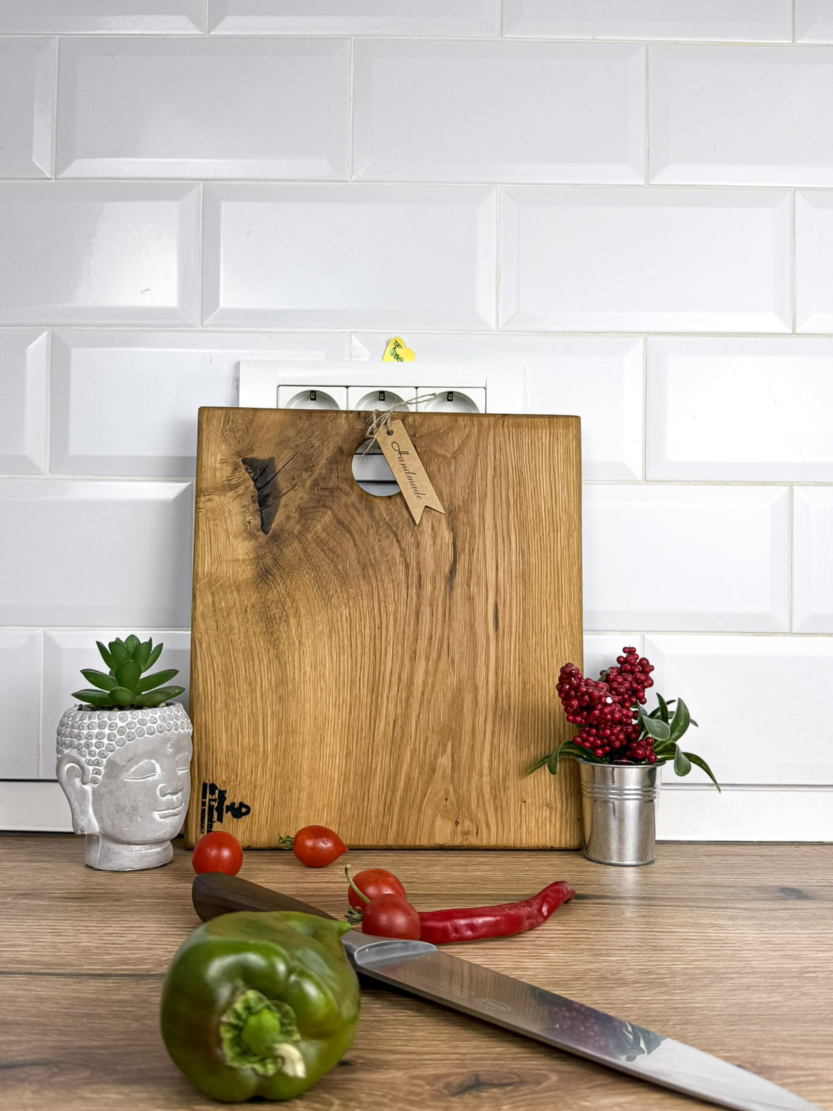 Platou de Servire din Lemn Masiv de Stejar – Handmade, Design Unicat