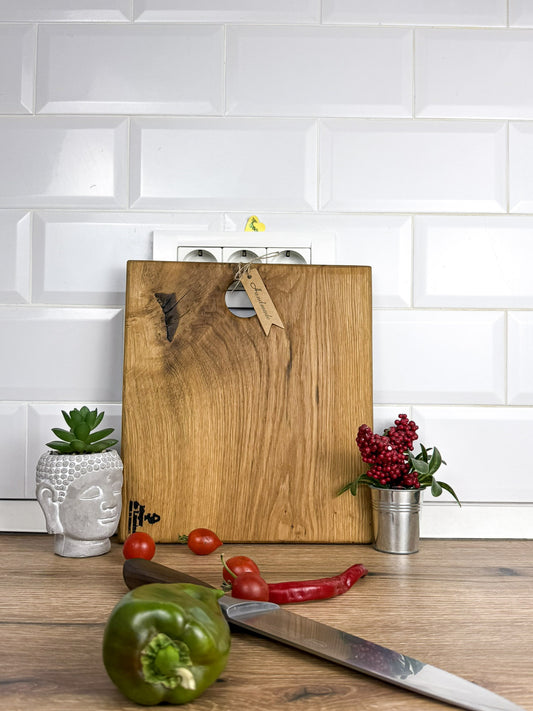 Platou de Servire din Lemn Masiv de Stejar – Handmade, Design Unicat