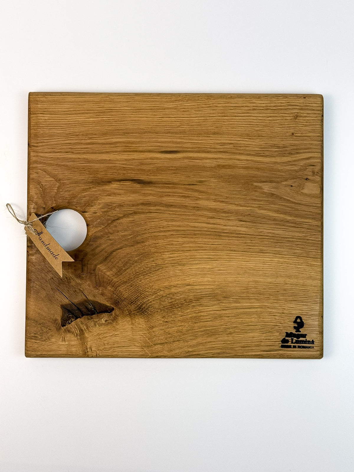 Platou de Servire din Lemn Masiv de Stejar – Handmade, Design Unicat