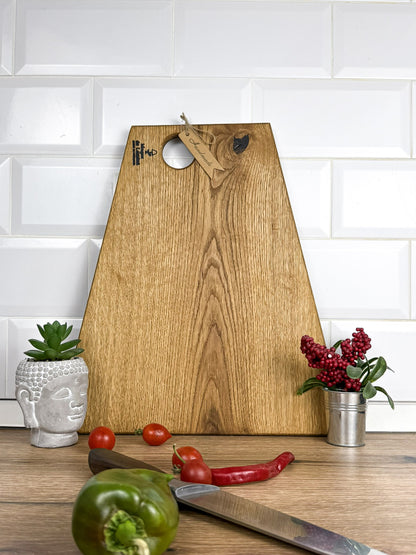 Tocător mare din lemn masiv de stejar, handmade, finisat natural – platou servire unicat