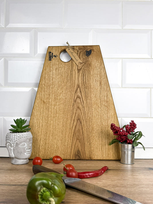 Tocător mare din lemn masiv de stejar, handmade, finisat natural – platou servire unicat