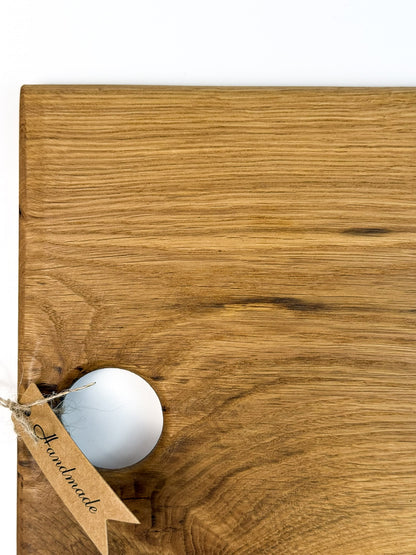 Platou de Servire din Lemn Masiv de Stejar – Handmade, Design Unicat