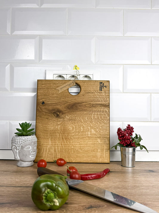 Tocător mare din lemn masiv de stejar, handmade, finisat natural – platou servire unicat