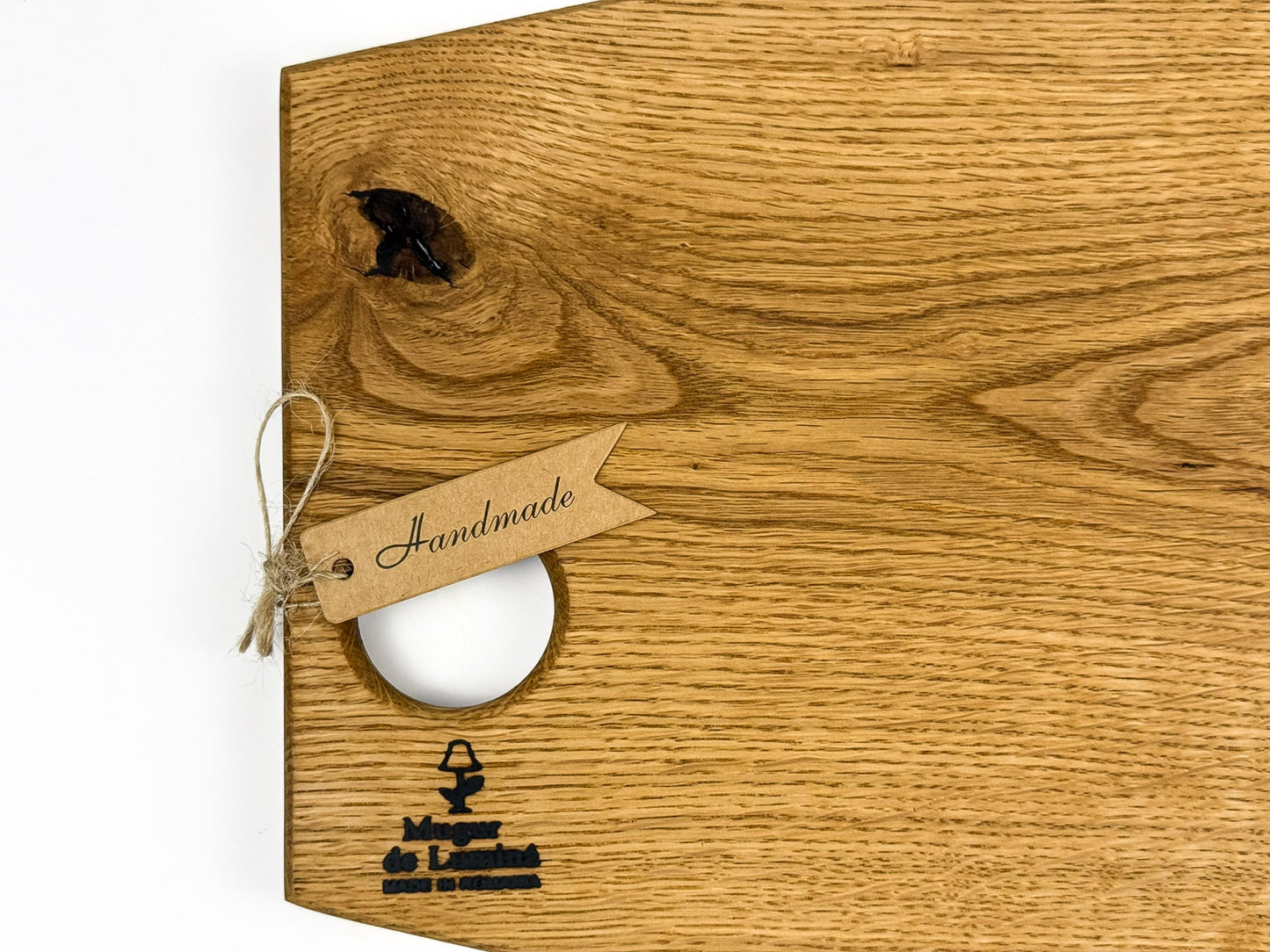 Platou de Servire din Lemn Masiv de Stejar – Handmade, Design Unicat