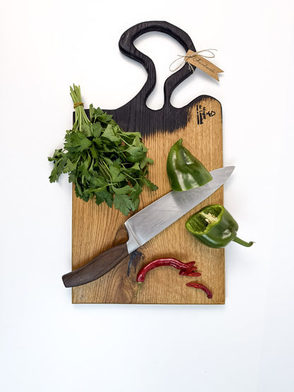 Platou de Servire din Lemn Masiv de Stejar – Handmade, Design Unicat