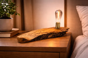 Lampă decorativă din lemn de măslin – bază organică joasă