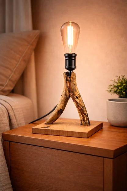 Lampă decorativă din lemn de stejar, ramură naturală